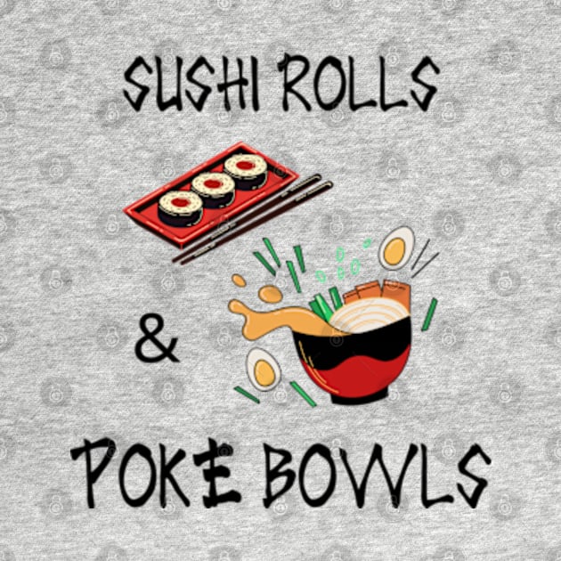 Sushi Rolls & Poke Bowls | Cute Poke Bowl Design by WebStarCreative